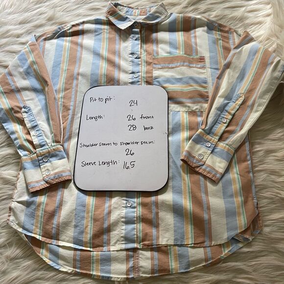 Urban Outfitters BDG Frankie Spliced Button-Down Shirt in Yellow Multi - Picture 8 of 10